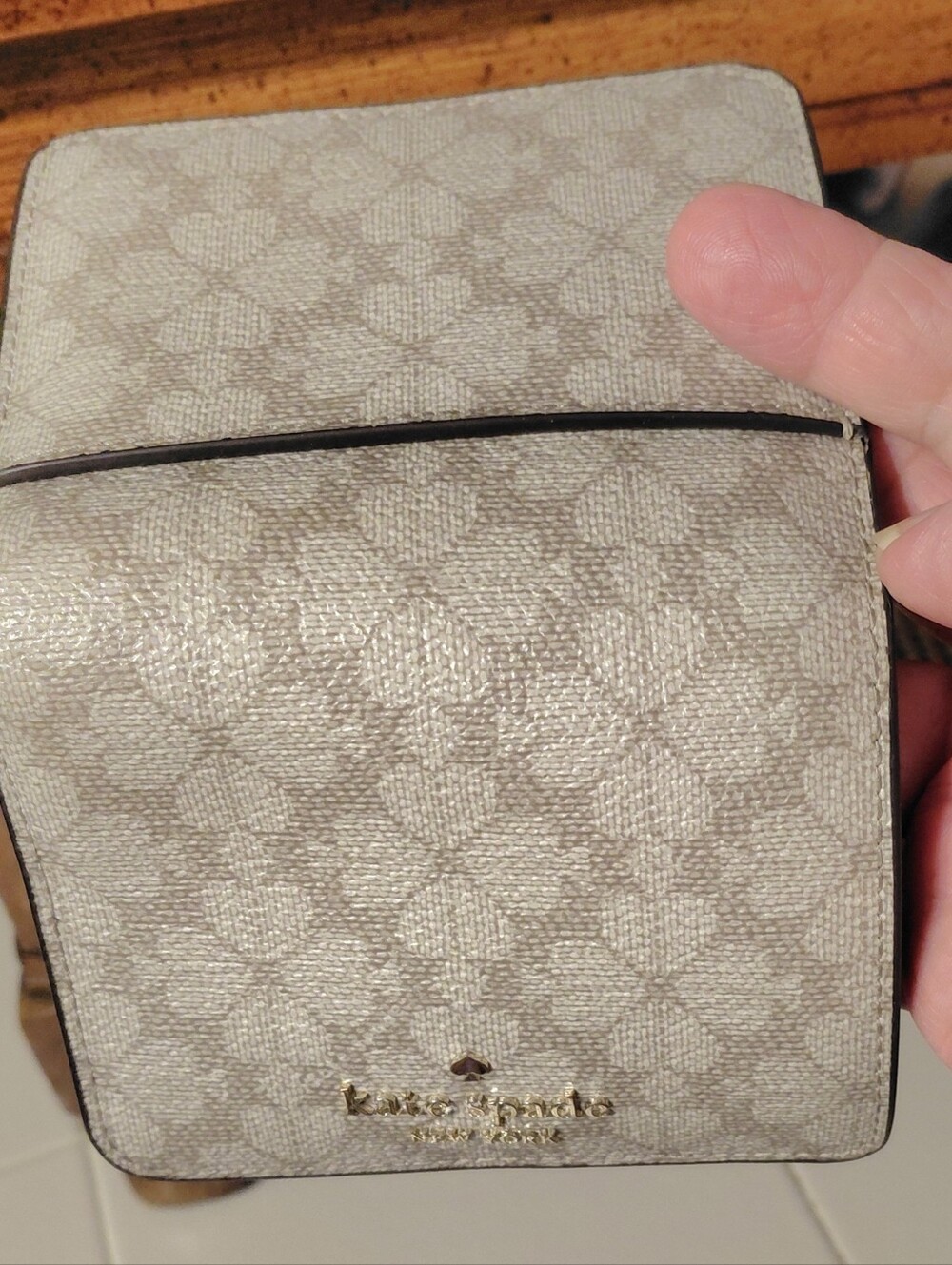 Kate Spade Tote Mini Wristlet Wallet 4 pc Spade Pattern Woven In Northern Italy - Picture 11 of 13